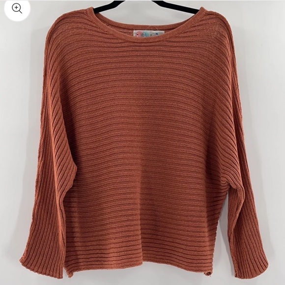 Free People Beach Batwing Terracotta Oversized Sweater - Picture 1 of 5
